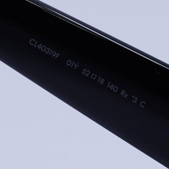 Celine CL40319F 01Y Sunglasses Shiny Black Oval Frame, Violet Lenses - Picture 7 of 9